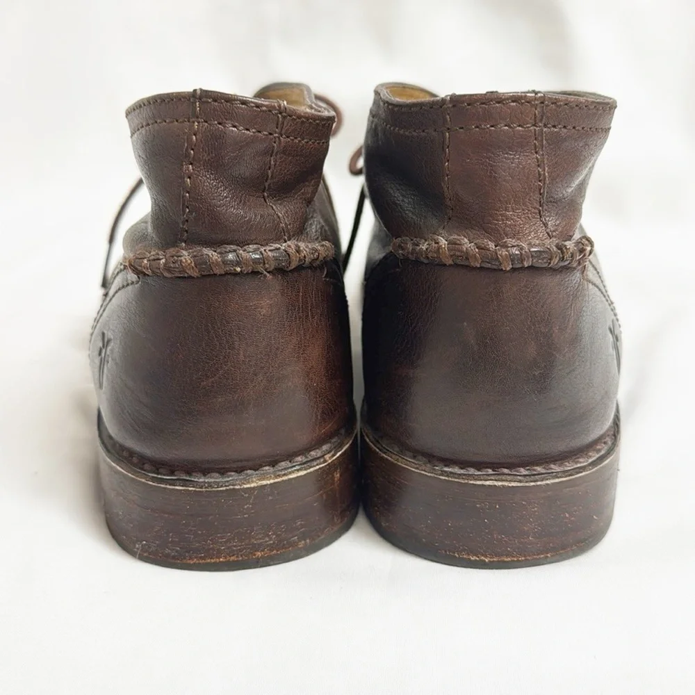 FRYE Mens Oliver Chukka Leather Boots Lace Up Brown Size 11D